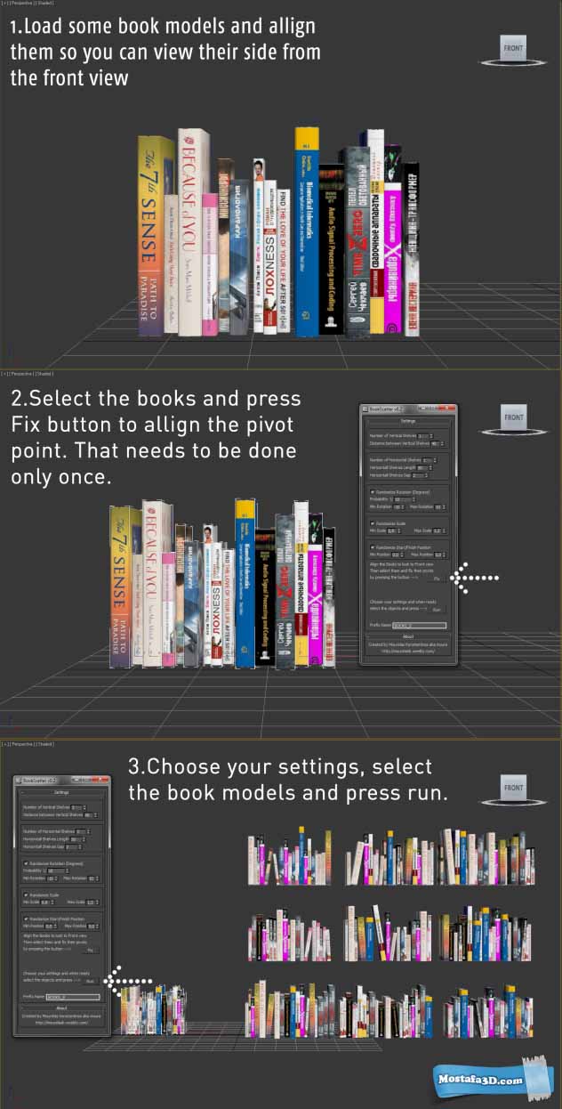 معرفی اسکریپت BookScatter ابزاری کاربردی جهت ساخت کتابخانه در 3ds Max